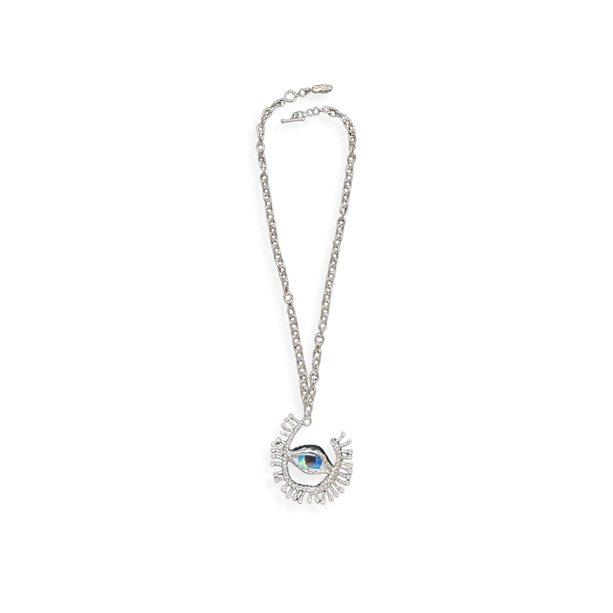 SCHIAPARELLI ICONIC WHITE EYE NECKLACE 